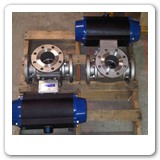 4 inch 150# TEE PORT 3-WAY SS ball valve with actuator